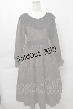 画像1: marcHenTica / ストライプワンピース  ブラウンｘ黒 S-25-09-29-062-LO-OP-AS-ZS