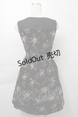 画像2: axes femme / ベロアプリントワンピース  黒 S-25-09-29-063-AX-OP-AS-ZS