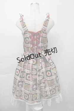 画像2: BABY,THE STARS SHINE BRIGHT / La Patisserie〜Mon peche mignon〜柄エプロンジャンパースカート  黒 S-25-09-29-064-BA-OP-HR-ZS