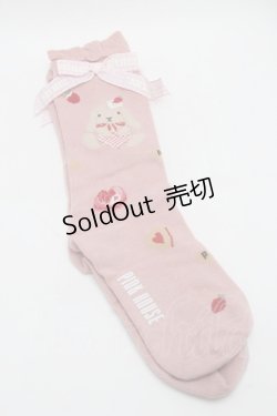 画像1: PINK HOUSE / sweets lop ear bunnyソックス  ピンク S-25-09-29-009-LO-ZA-HR-ZS