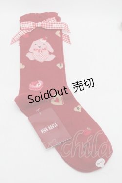画像2: PINK HOUSE / sweets lop ear bunnyソックス  赤 S-25-09-29-010-LO-ZA-HR-ZS