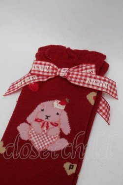 画像3: PINK HOUSE / sweets lop ear bunnyソックス  赤 S-25-09-29-010-LO-ZA-HR-ZS