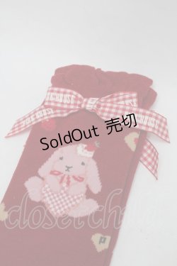 画像3: PINK HOUSE / sweets lop ear bunnyソックス  赤 S-25-09-29-010-LO-ZA-HR-ZS