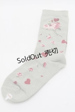 画像1: PINK HOUSE / ハートローズソックス  グリーン S-25-09-29-011-LO-ZA-HR-ZS