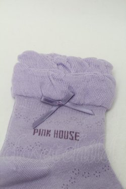 画像3: PINK HOUSE / フリル使い透かし柄ソックス  ラベンダー S-25-09-29-012-LO-ZA-HR-ZS