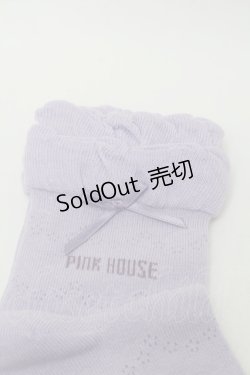 画像3: PINK HOUSE / フリル使い透かし柄ソックス  ラベンダー S-25-09-29-012-LO-ZA-HR-ZS