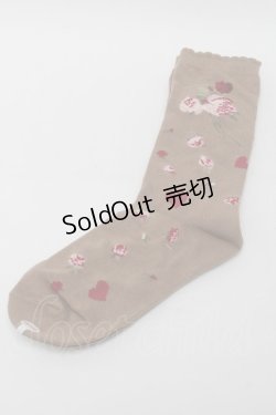 画像1: PINK HOUSE / ハートローズソックス  モカ S-25-09-29-014-LO-ZA-HR-ZS