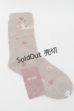 画像2: PINK HOUSE / ハートローズソックス  モカ S-25-09-29-014-LO-ZA-HR-ZS
