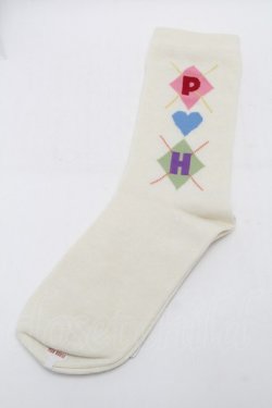 画像2: PINK HOUSE / PHロゴアーガイル柄ソックス  アイボリー S-25-09-29-002-LO-ZA-HR-ZS
