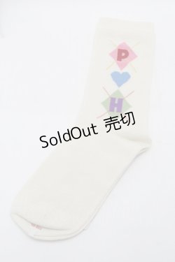 画像2: PINK HOUSE / PHロゴアーガイル柄ソックス  アイボリー S-25-09-29-002-LO-ZA-HR-ZS