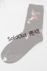 PINK HOUSE / ウィンターフォレストトリート柄ソックス  ブラウン S-25-09-29-015-LO-ZA-HR-ZS
