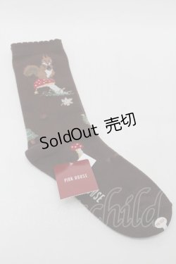 画像2: PINK HOUSE / ウィンターフォレストトリート柄ソックス  ブラウン S-25-09-29-015-LO-ZA-HR-ZS