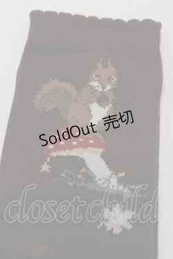 画像3: PINK HOUSE / ウィンターフォレストトリート柄ソックス  ブラウン S-25-09-29-015-LO-ZA-HR-ZS