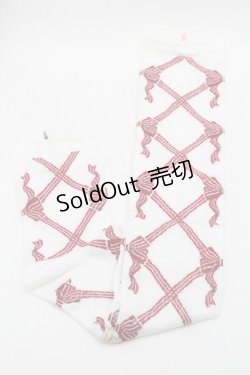 画像1: BABY,THE STARS SHINE BRIGHT / ストライプリボンレースアップ柄オーバーニーソックス  赤 S-25-09-29-003-BA-ZA-HR-ZS