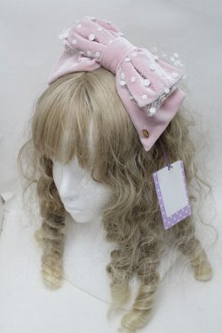 画像1: Angelic Pretty / Velvet Ribbonカチューシャ  ピンク S-25-09-29-022-AP-AC-AS-ZS