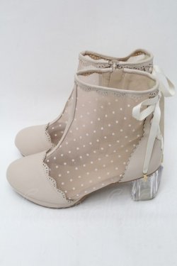 画像2: axes femme POETIQUE / ドットチュールブーツ  アイボリー S-25-09-29-029-AX-SH-HR-ZS