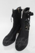 axes femme kawaii / レースブーツ L黒  S-25-10-01-029-AX-SK-AS-ZS