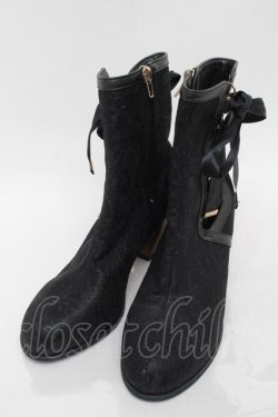 画像1: axes femme kawaii / レースブーツ L黒  S-25-10-01-029-AX-SK-AS-ZS