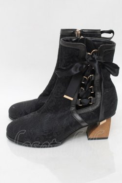 画像2: axes femme kawaii / レースブーツ L黒  S-25-10-01-029-AX-SK-AS-ZS