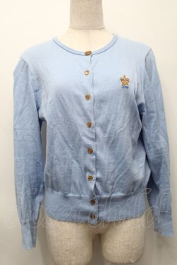 画像1: Jane Marple / クラウン刺繍カーディガン  サックス S-25-10-01-034-JM-TO-AS-ZS