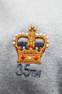 画像3: Jane Marple / クラウン刺繍カーディガン  サックス S-25-10-01-034-JM-TO-AS-ZS