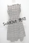 axes femme POETIQUE / ダブルボタンチェックワンピース  ブラウン S-25-10-01-041-AX-OP-AS-ZS