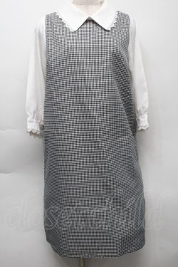 画像1: axes femme / 襟付きサックワンピース  黒ｘ白 S-25-10-01-050-AX-OP-AS-ZS