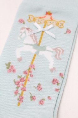画像4: PINK HOUSE / メリーゴーラウンド柄ソックス  ミント S-25-10-01-006-LO-ZA-AS-ZS