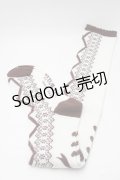 axes femme kawaii / レースアップ柄オーバーニー  白ｘブラウン S-25-10-01-009-AX-ZA-AS-ZS