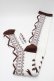 画像1: axes femme kawaii / レースアップ柄オーバーニー  白ｘブラウン S-25-10-01-009-AX-ZA-AS-ZS (1)