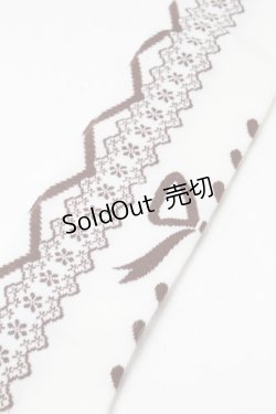 画像3: axes femme kawaii / レースアップ柄オーバーニー  白ｘブラウン S-25-10-01-009-AX-ZA-AS-ZS