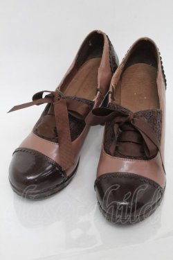 画像1: axes femme / バイカラーエナメルパンプス L ブラウン S-25-10-01-028-AX-SH-HR-ZS