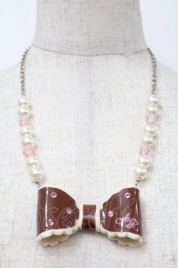 画像1: Angelic Pretty / ドリームリボンネックレス  ブラウン S-25-10-02-039-AP-AC-HR-ZS