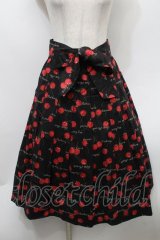 Jane Marple / Skipping cherries タックスカート  黒 S-25-10-02-056-JM-SK-AS-ZS