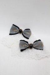 Angelic Pretty / Princessロゴリボンお袖とめ  黒ｘグレー S-25-10-02-003-AP-ZA-HR-ZS