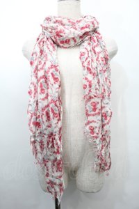 axes femme / 花柄スカーフ  白ｘ赤 S-25-10-02-027-AX-ZA-HR-ZS