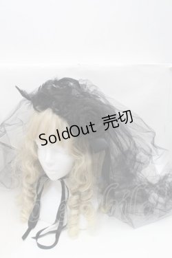 画像1: Triple fortune / ローズヴェールヘッドドレス  黒 S-25-10-02-030-EL-AC-HR-ZS