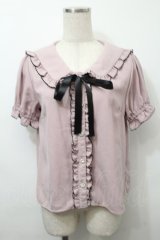 Ank Rouge / ビジューボタンブラウス  ピンク S-25-10-03-036-CA-BL-HR-ZT225