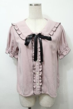 画像1: Ank Rouge / ビジューボタンブラウス  ピンク S-25-10-03-036-CA-BL-HR-ZS