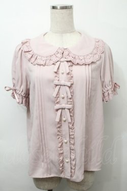 画像1: Ank Rouge / 3つリボンレースブラウス  ピンク S-25-10-03-037-CA-BL-HR-ZS