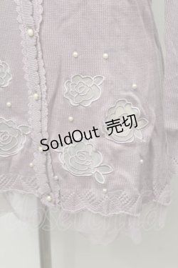 画像3: axes femme / 透かしバラロングカーディガン  ラベンダー S-25-10-03-038-AX-TO-AS-ZS