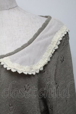 画像3: axes femme / チュールカラー風カーディガン  カーキ S-25-10-03-039-AX-TO-AS-ZS