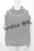 Ank Rouge / パールデザインニット  黒 S-25-10-03-042-CA-TO-HR-ZS