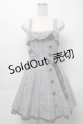 LIZ LISA / メッセージ刺繍プリーツジャンスカ  グレーｘ黒 S-25-10-03-053-LO-OP-AS-ZS