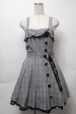 画像1: LIZ LISA / メッセージ刺繍プリーツジャンスカ  グレーｘ黒 S-25-10-03-053-LO-OP-AS-ZS