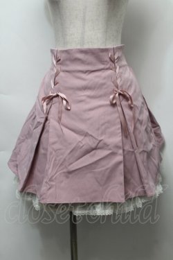 画像1: Secret Honey / バックリボン＆ティアードスカート  ピンクｘオフ S-25-10-03-057-CA-SK-HR-ZS