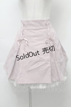 画像1: Secret Honey / バックリボン＆ティアードスカート  ピンクｘオフ S-25-10-03-057-CA-SK-HR-ZS