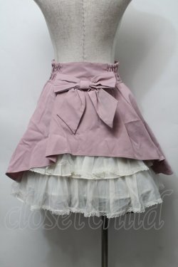 画像2: Secret Honey / バックリボン＆ティアードスカート  ピンクｘオフ S-25-10-03-057-CA-SK-HR-ZS