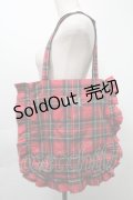 PINK HOUSE / クロスステッチロゴ刺繍入りチェックトート  赤 S-25-10-03-008-LO-BG-AS-ZS