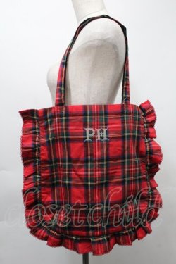 画像1: PINK HOUSE / クロスステッチロゴ刺繍入りチェックトート  赤 S-25-10-03-008-LO-BG-AS-ZS